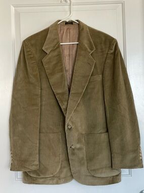Wide Wale Corduroy Vintage Holbrook Sport Jacket Blazer 40R Academia Brown Tan